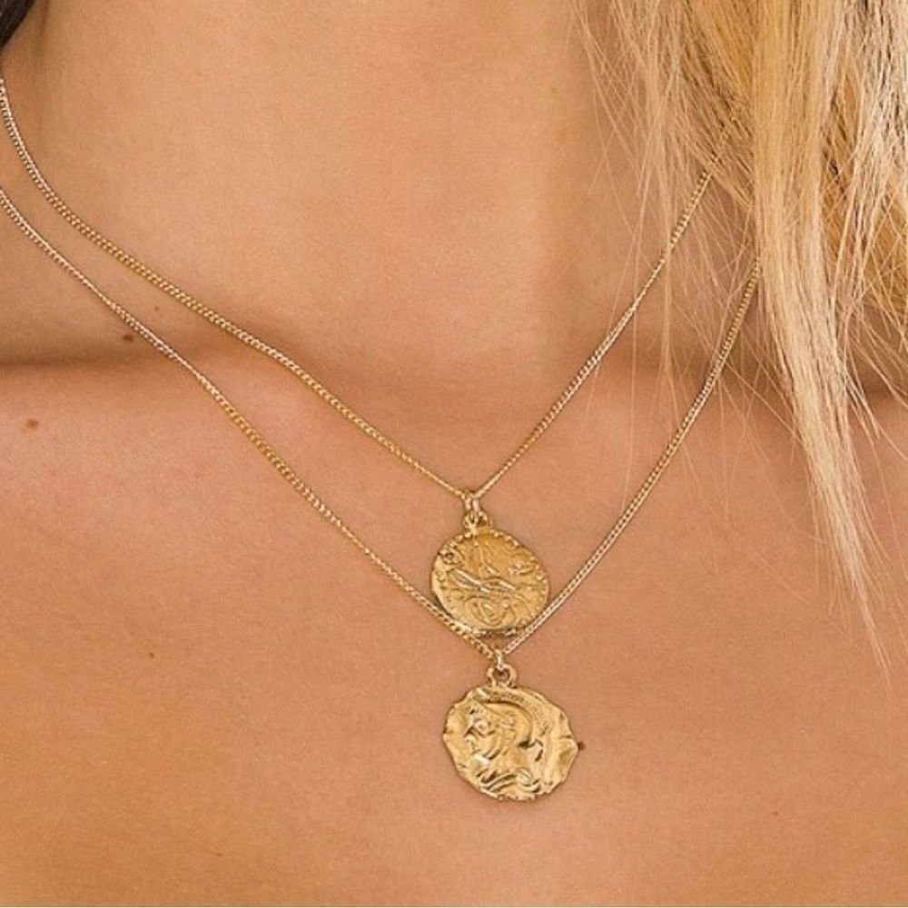 Joolz By Martha Calvo, Warrior Necklace Set Antique Roman Coins